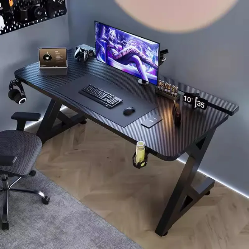 Desk Setup No Computer - Q Минималистичный черный дизайн компьютерных столов