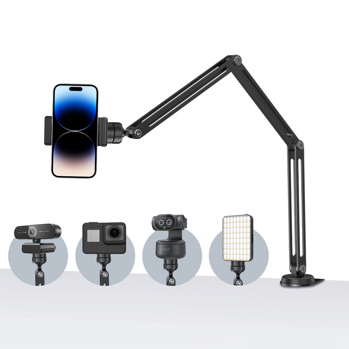 Desk Setup With Mic - Регулируемый кронштейн EMEET с нагрузкой до