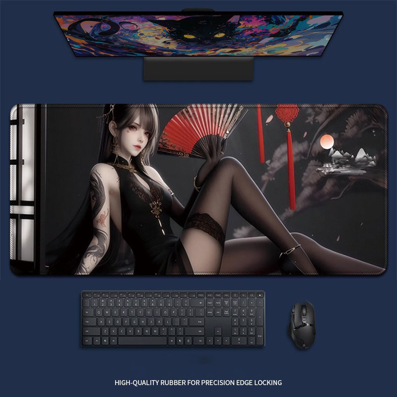 Desk Setup Red - Игровой коврик для мыши и клавиатуры