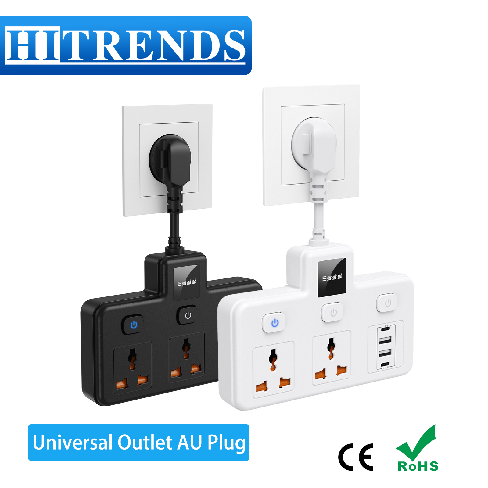 Power Strip Flat - Вилка AU Универсальная розетка Удлинитель с