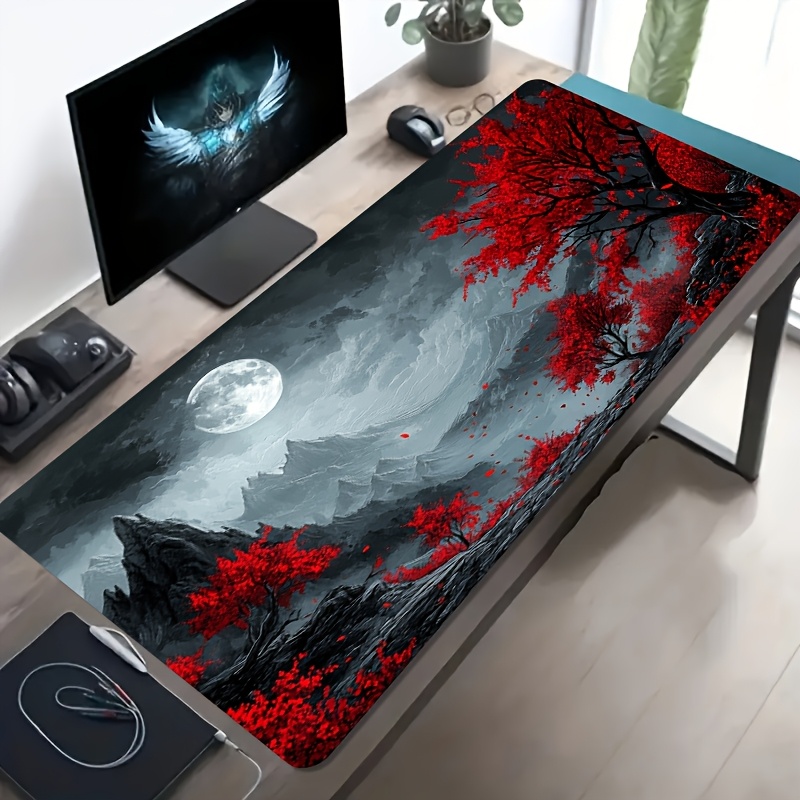 Desk Setup Red - Игровой коврик для мыши Red Tree