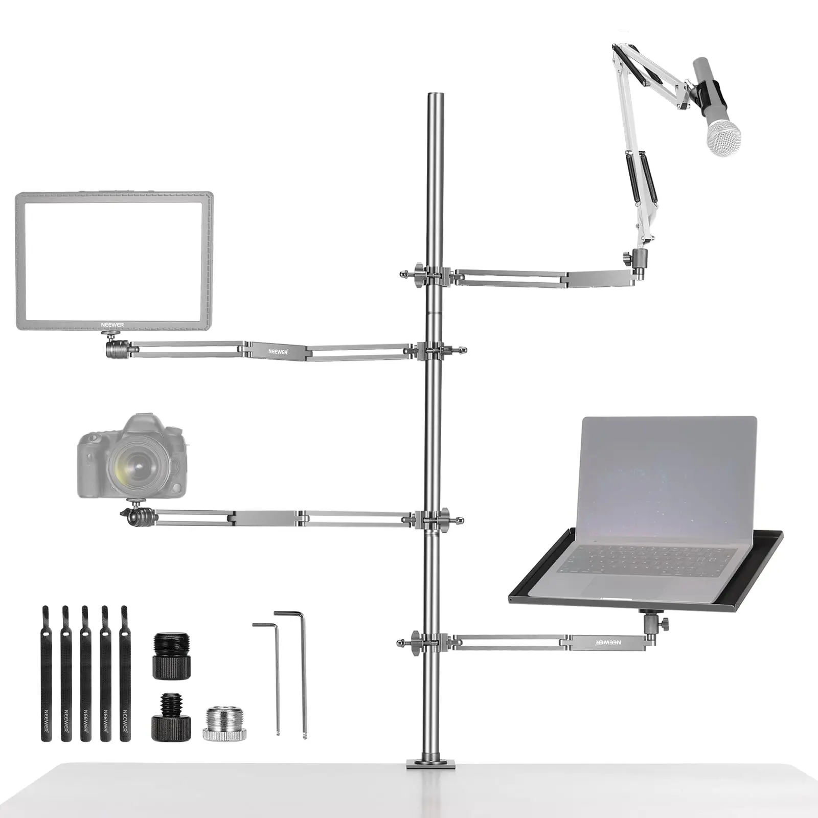 Desk Setup With Mic - Настройка подкастов для нескольких камер NEEWER