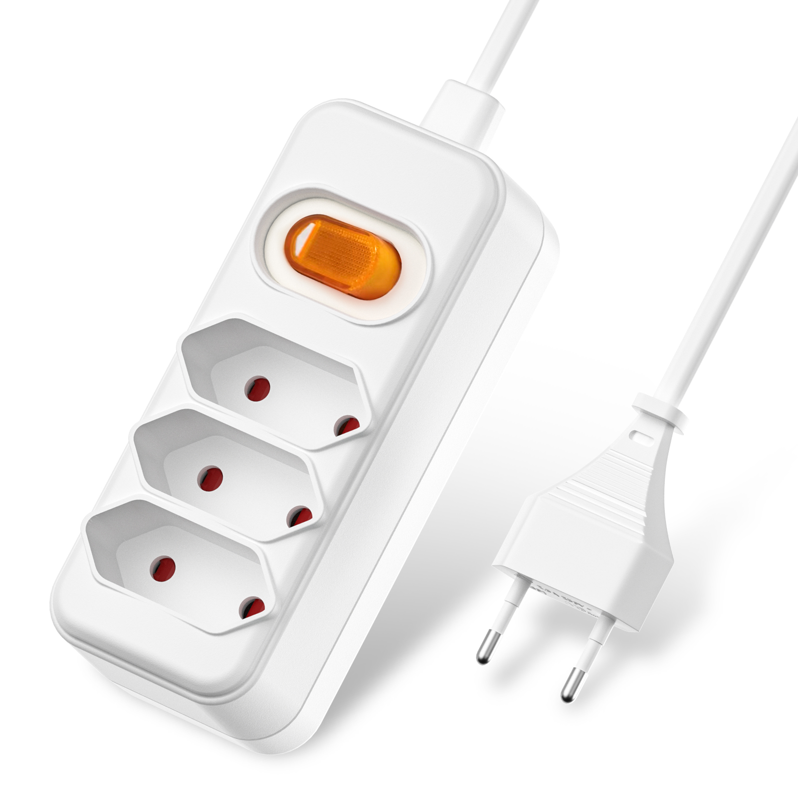 Power Strip Flat - Европейская 2-контактная розетка европейского стандарта с