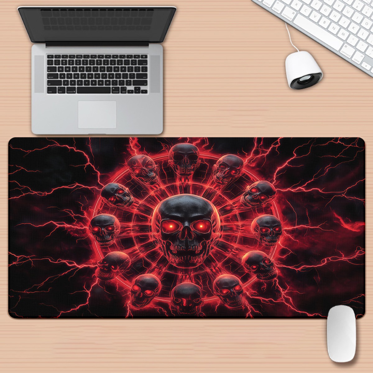 Desk Setup Red - Геймерский коврик для стола с готическим