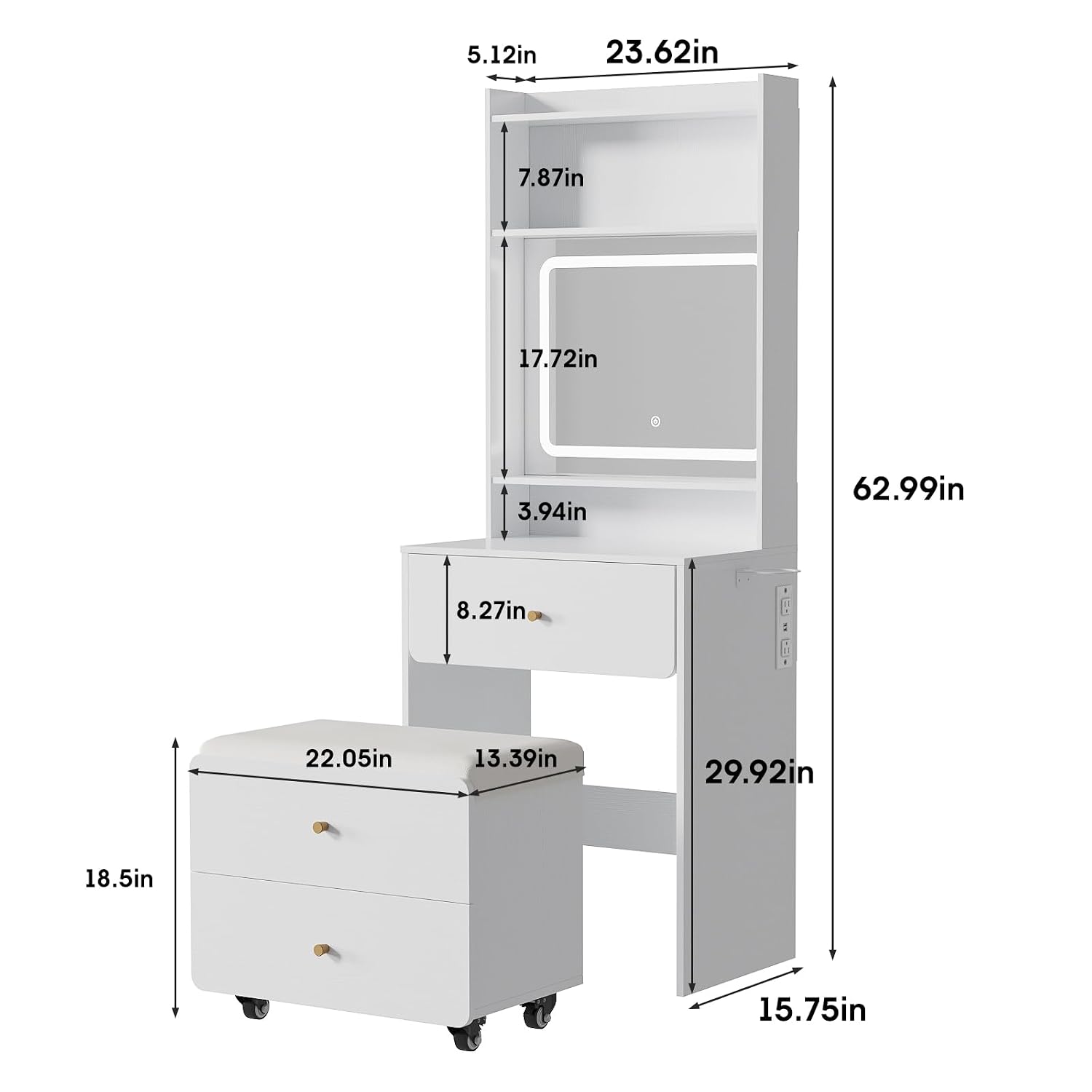 Desk Setup In Small Bedroom - Туалетный столик с зеркалом и подсветкой,