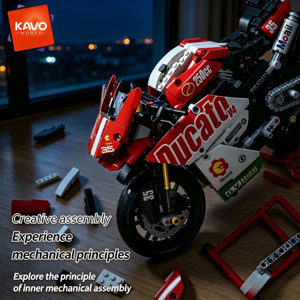 Desk Setup Red - Конструктор KAVOWORLD 883 детали, масштаб 1:10,