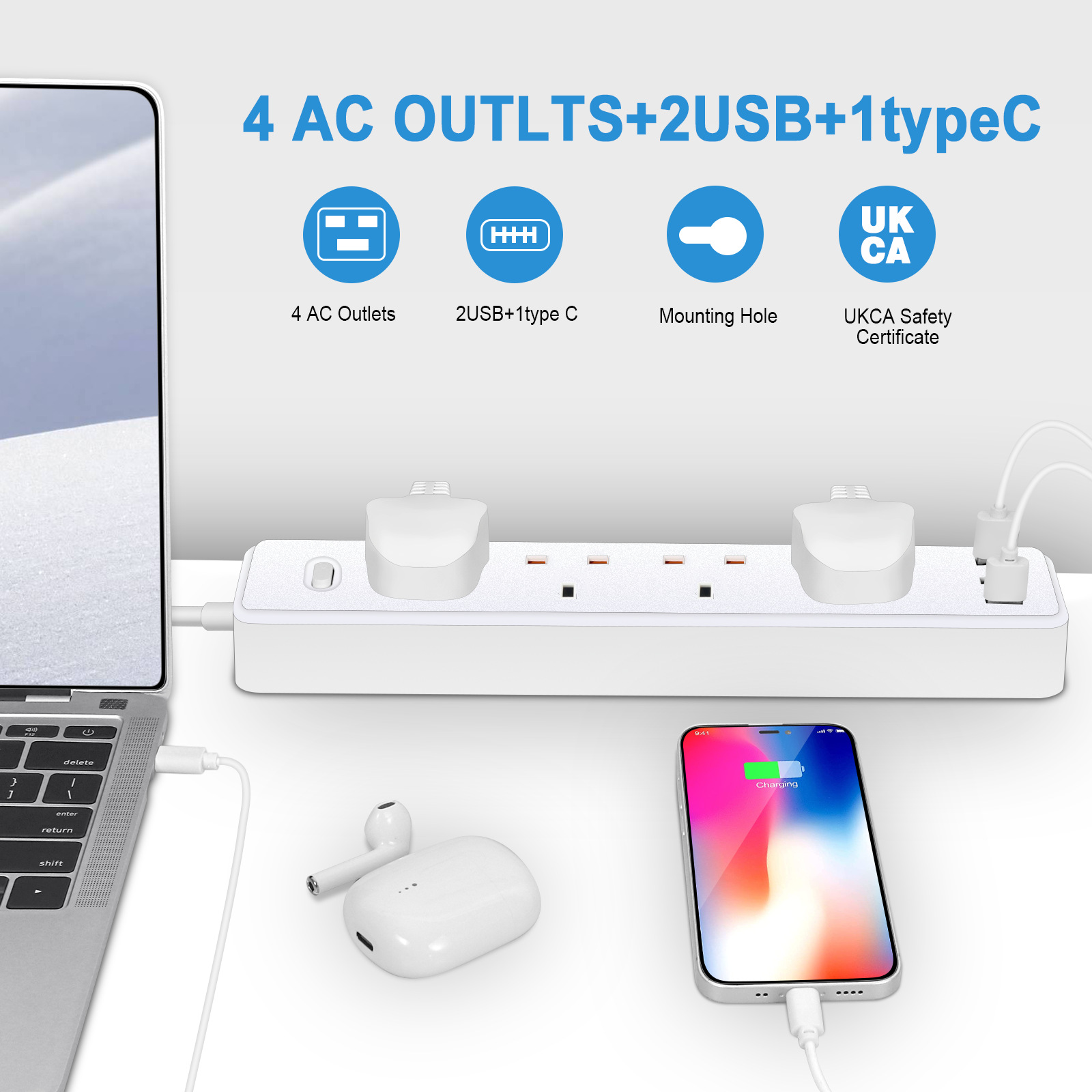 Электрическая розетка с удлини – обзор и цена Power Strip Flat
