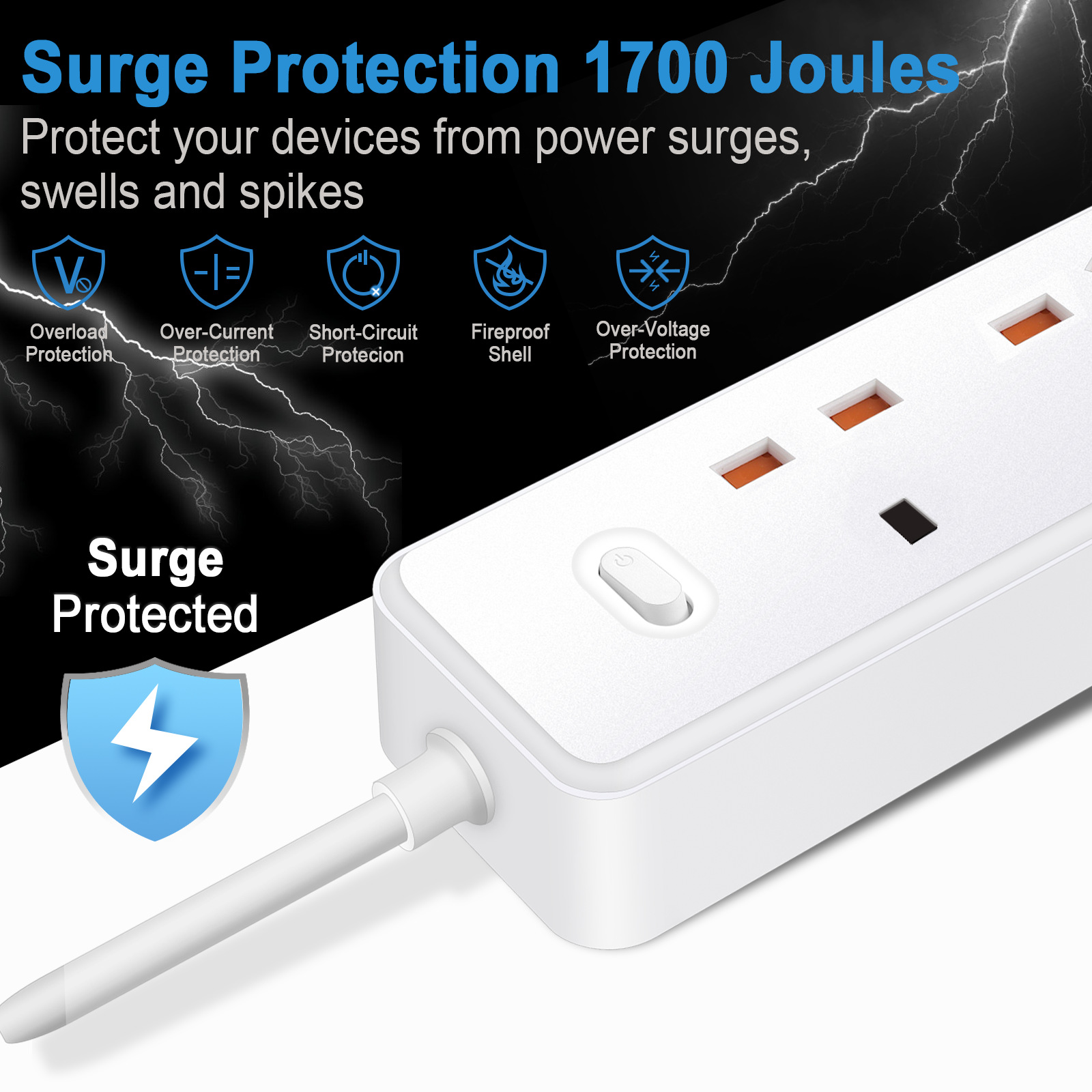 Электрическая розетка с удлини – обзор и цена Power Strip Flat
