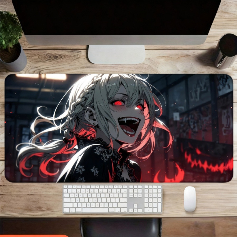 Аниме-девушка с красными пламе – обзор и цена Desk Setup Red