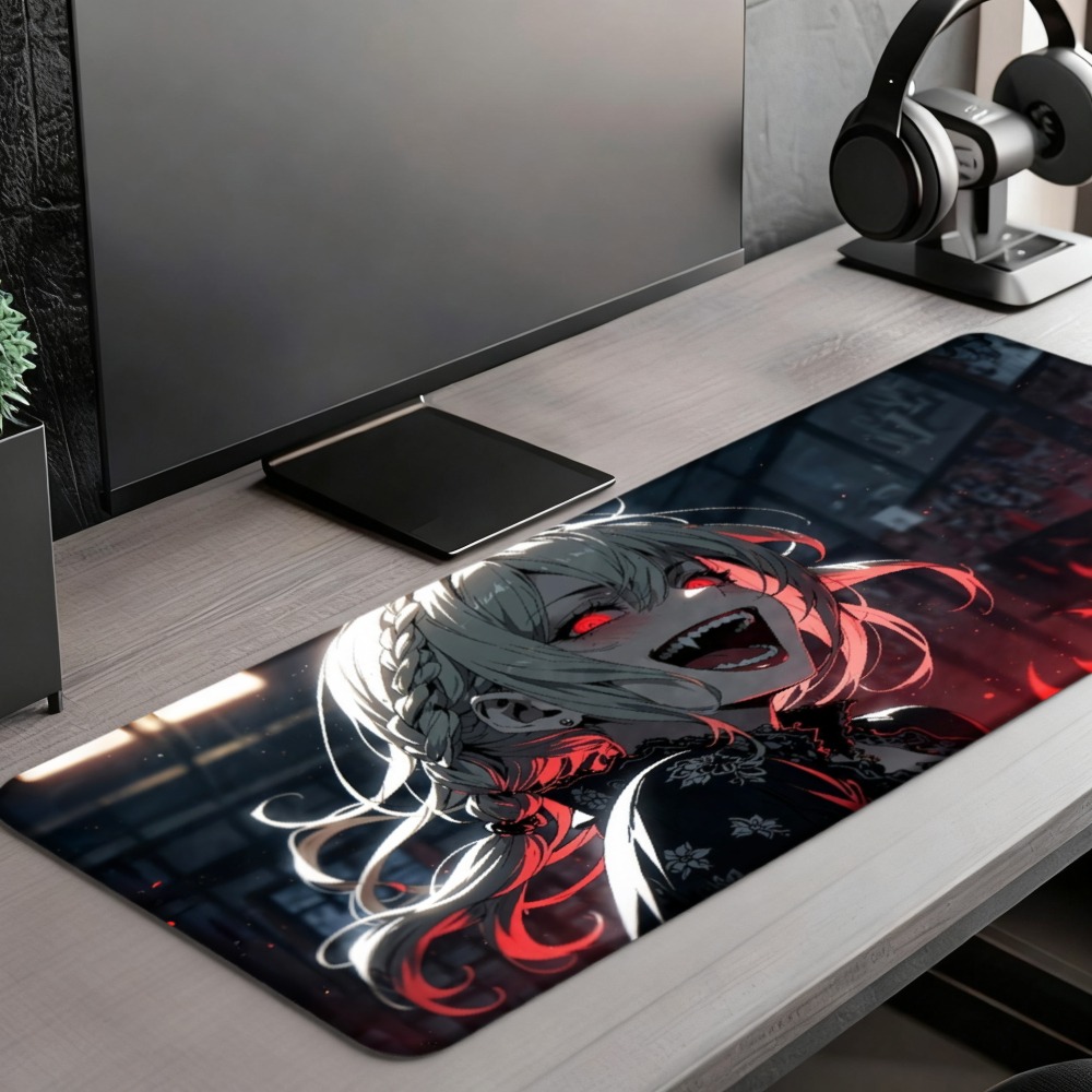 Аниме-девушка с красными пламе – обзор и цена Desk Setup Red
