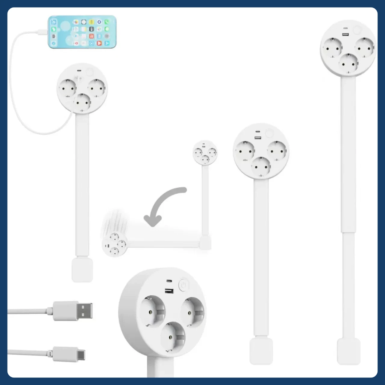 Компактный сетевой фильтр с по – обзор и цена Power Strip Flat