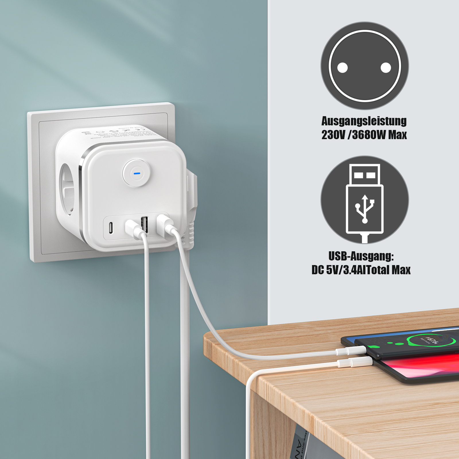 Адаптер с несколькими розеткам – обзор и цена Power Strip Flat
